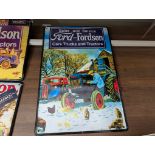 Ford and Fordson Sales and Service Cars Trucks and Tractors pictorial printed steel advertising sign