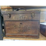 Engineers tool box with Bugatti Type 30 script and qty tools
