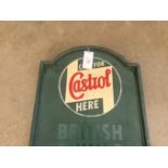 Castrol repainted fibreglass advertising sign, 36x24ins