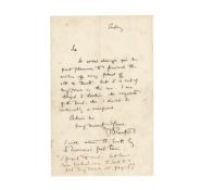 Ruskin (John) Autograph letter signed (