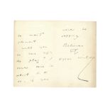 Wilde (Oscar) Autograph letter signed ("Oscar Wilde")