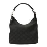 Gucci Black GG Monogram Hobo Bag