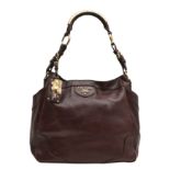 Prada Brown Madras Hobo Bag