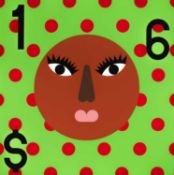 Nina Chanel Abney (American, 1982-present) Super Cool World #1949