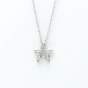 Tiffany Star Diamond Necklace Platinum Diamond Women,Men Fashion Pendant Necklace (Silver)