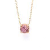 Tiffany Sugar Stacks Gold Sapphire Men,Women Fashion Pendant Necklace (Pink Gold)
