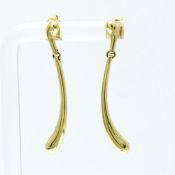 Tiffany Elongated Teardrop Earrings No Stone Yellow Gold (18K) Drop Earrings Gold