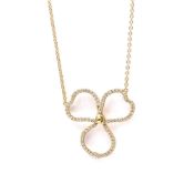 Tiffany Open Paper Flower Necklace Pink Gold (18K) Diamond Men,Women Fashion Pendant Necklace (Pink