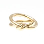 Tiffany Double Knot Ring Pink Gold (18K) Fashion No Stone Band Ring Pink Gold