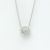 Tiffany Open Circle Necklace Mini Platinum Diamond Men,Women Fashion Pendant Necklace (Silver)