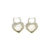 Tiffany Return To Tiffany Full Heart Earrings Medium Size 73334217 No Stone Silver Drop Earrings Sil