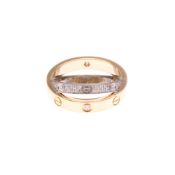 Cartier Be Love Ring Pavé Diamond Pink Gold (18K),White Gold (18K) Fashion Diamond Band Ring Gold,Pi