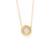 Tiffany Tiffany T T Circle Mini Diamond Necklace Pink Gold (18K) Diamond,Mother Of Pearl Men,Women F
