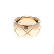 Chanel Coco Crush Ring Large Size Pink Gold (18K) Fashion No Stone Band Ring Pink Gold