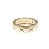 Chanel Coco Crush Ring, Medium Size Pink Gold (18K) Fashion No Stone Band Ring Pink Gold