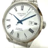 LONGINES L2.820.4.11.6 Watch, Record Chronometer, Automatic, Date, Stainless Steel, Men's, Silver