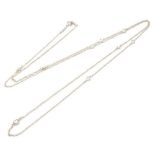 TIFFANY&Co. Tiffany by the Yard Sprinkle Necklace 9 Diamonds Elsa Peretti K18YG Yellow Gold 293232