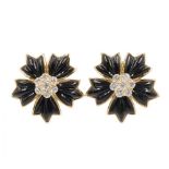 Van Cleef & Arpels Rose de No‘l Onyx Diamond Earrings - 18K (Yellow Gold) Women\'s Gold, Black, Clea