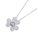 Van Cleef & Arpels Frivole Pendant Large Model Necklace with 3 Diamonds (0.16ct total) in 18K White