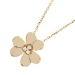 Van Cleef & Arpels Frivole Pendant Large Model Necklace with 3 Diamonds (0.16ct total) in 18K Yellow
