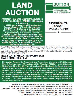 Bornitz – +/-622.59 Surveyed Acres of Miner & Sanborn County, SD Land