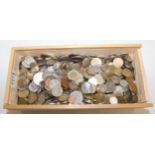 A large qty of assorted mixed world and British coins, to include Swiss Francs, Euros, Canadian