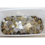 A large qty of assorted mixed world and British coins, to include Swiss Francs, Euros, Canadian