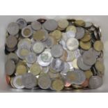 A large qty of assorted mixed world and British coins, to include Swiss Francs, Euros, Canadian
