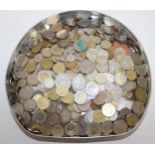 A large qty of assorted mixed world and British coins, to include Swiss Francs, Euros, Canadian