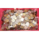 A large qty of assorted mixed world and British coins, to include Swiss Francs, Euros, Canadian