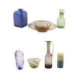 A quantity of assorted Art glass to include an Holmegaard style vase; a Mdina vase; and other Studio
