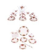 A Royal Albert Old Country Roses six-person tea service.