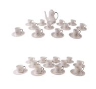 A Royal Doulton Morning Star twelve-person coffee and tea service.