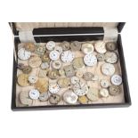 A group of fifty wristwatch mechanical movements including Longines and Garrard.