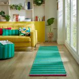 Grade-C1 ref LOT492 Brooke Cotton D040 Elements Sutton Green/Pink 60X230 RRP œ49