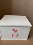 Grade-C3 ref LOT422 Fishe & Lilly Monroe Solid Wood White Bedside Table RRP œ160