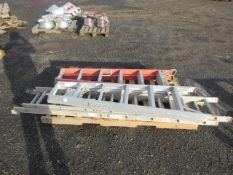 (1) KELLER ALUMINUM & (1) LOUISVILLE FIBERGLASS 6' A-FRAME LADDER & (1) LOUISVILLE 16' ALUMINUM