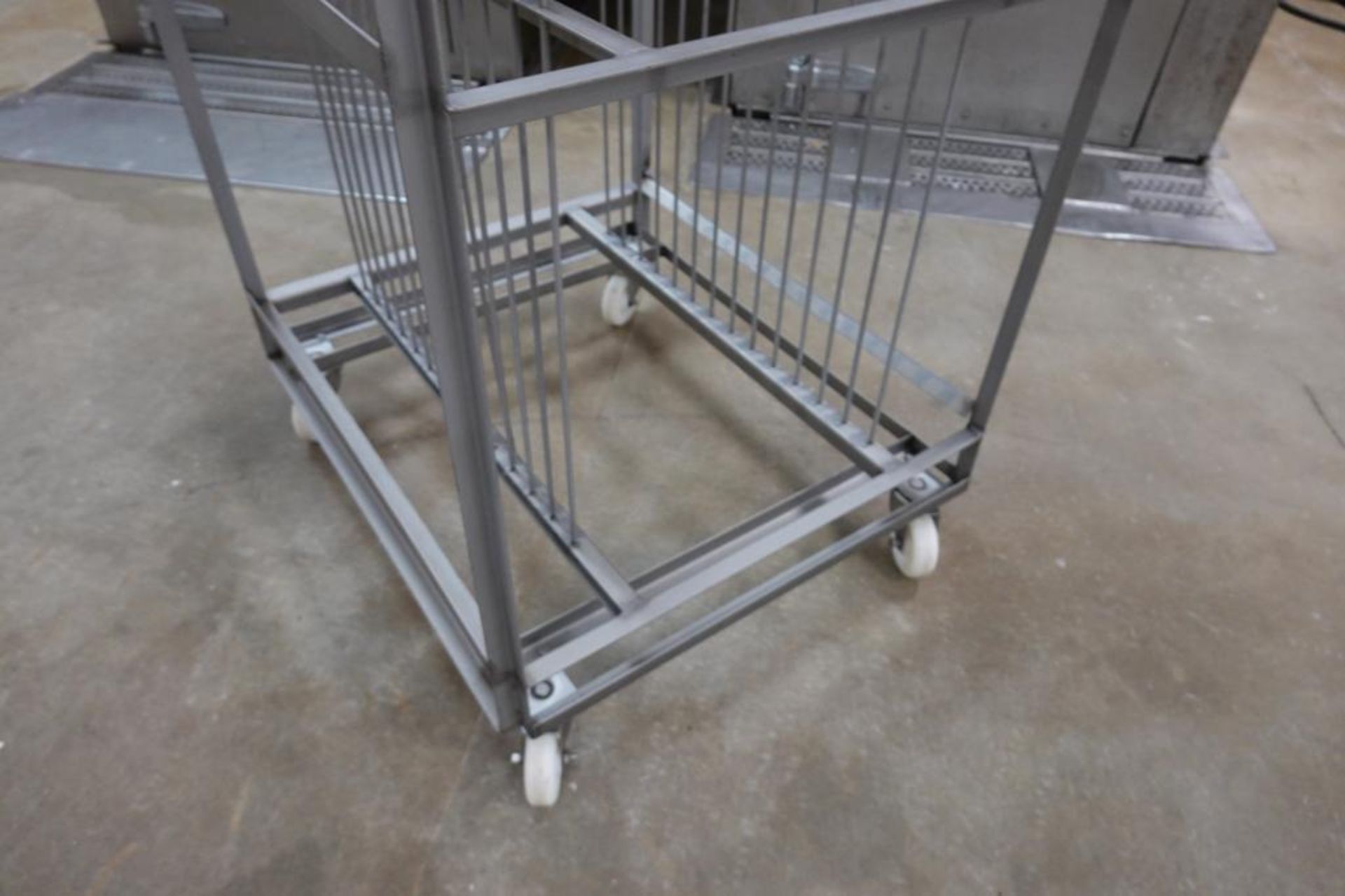 SS wash racks, 32 in. long x 29 in. wide x 75 in. tall, on casters (EACH)