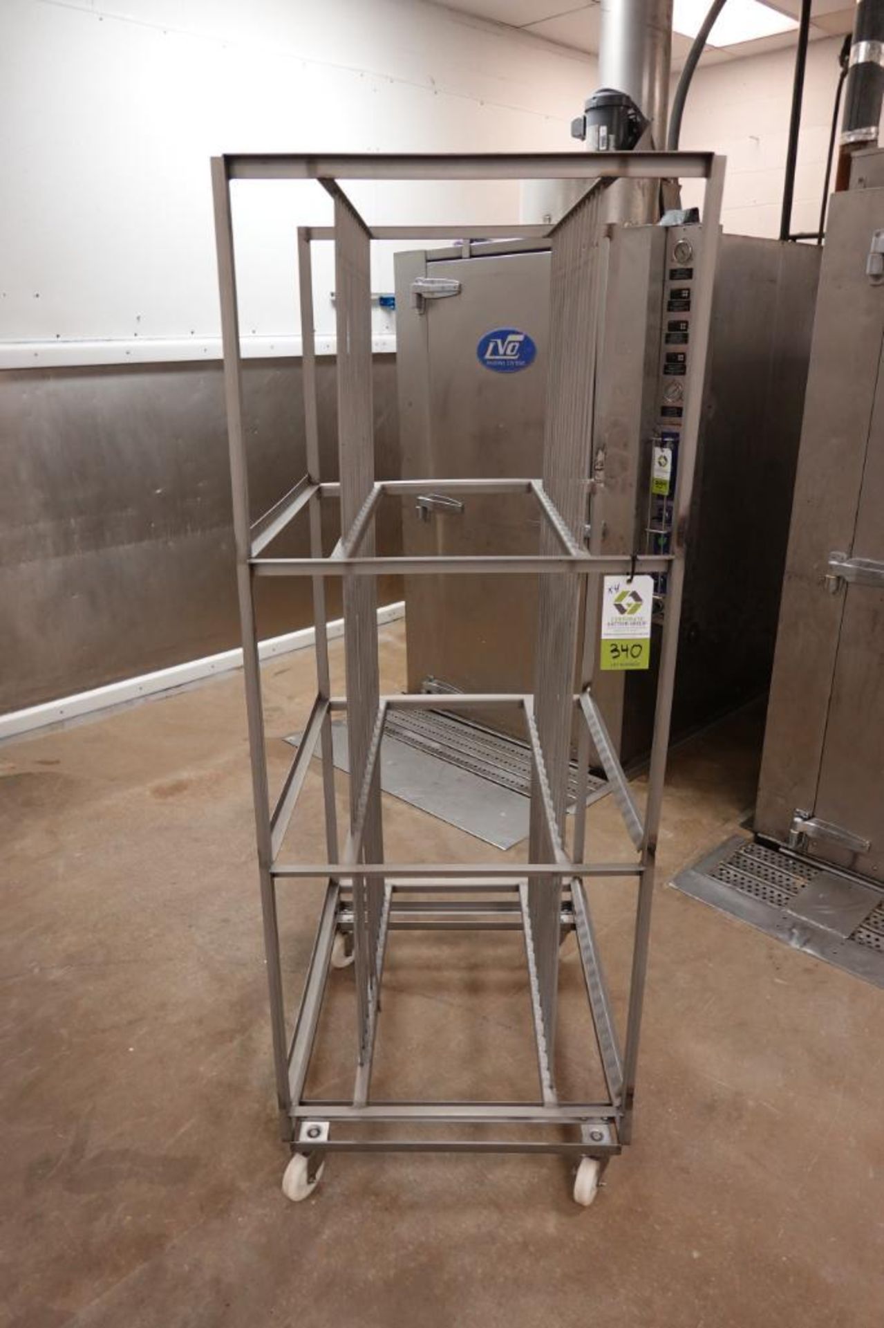 SS wash racks, 32 in. long x 29 in. wide x 75 in. tall, on casters (EACH)