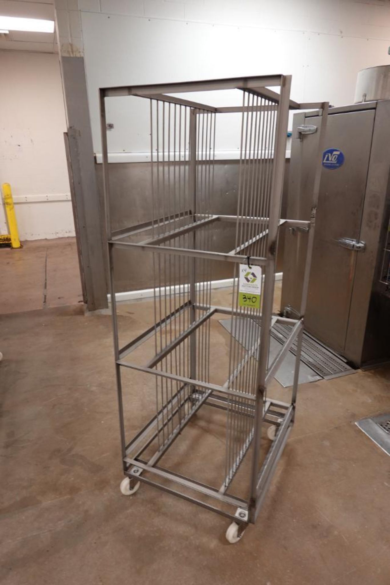 SS wash racks, 32 in. long x 29 in. wide x 75 in. tall, on casters (EACH)
