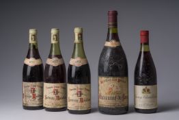 1977-1985 Varied collection, a.o. Domaine Prieur-Brunet Morgeot, ChÃ¢teauneuf-Du-Pape, 5 bottles