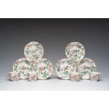 Six Chinese famille verte 'Kylin' saucers and four cups, Kangxi