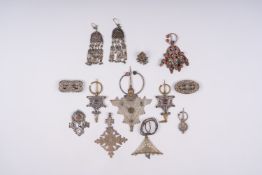 A collection of ethnographic silver and copper jewelry, 19th/20th C.