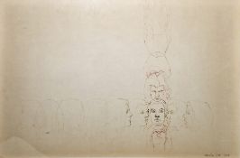 Kenelm Cox (1927-1968)  Rotating Heads, circa 1966/67, signed in pencil and dated 1968, in