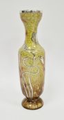 Continental faience Art Nouveau Sterling silver inlaid oviform vase, circa 1890, impressed shape no.