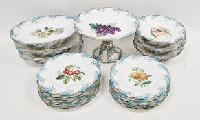 English porcelain part dessert-service, probably Minton, mid-19th century, impressed registration