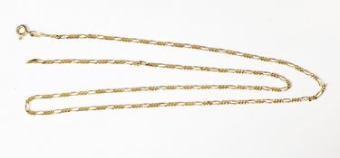 9ct gold Figaro link chain, approx. 3.6g