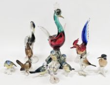 Group of six Karl Ens porcelain models of birds, printed blue ENS marks, impressed marks, including: