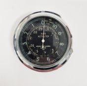 Mid-century Negretti & Zambra (London) chrome cased Auto Altimeter, numbered 431, 10 thousand