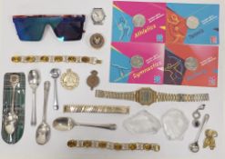 Mixed lot of costume jewellery and collectable items including necklaces, beads, earrings, pendants,